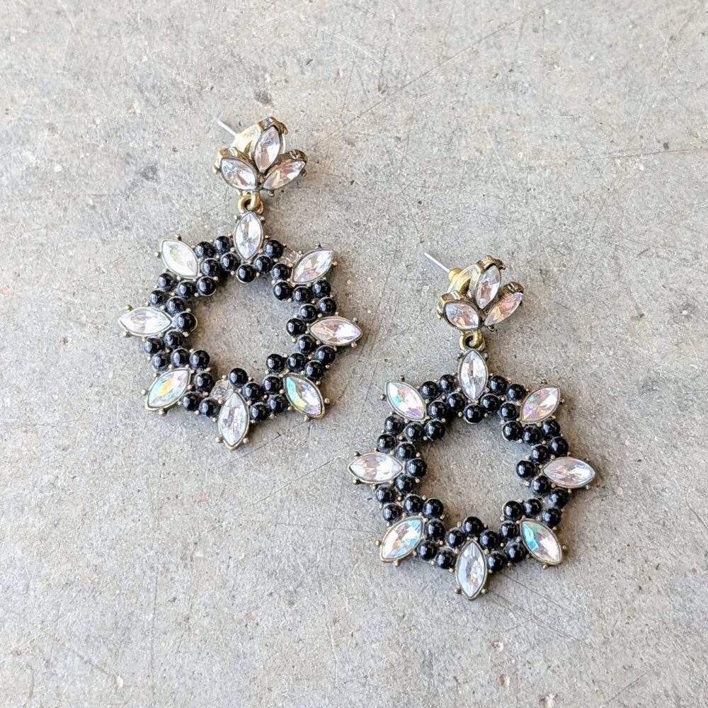 Sugarfix by Baublebar Black Rhinestone Circle Dangle Drop Post Earrings